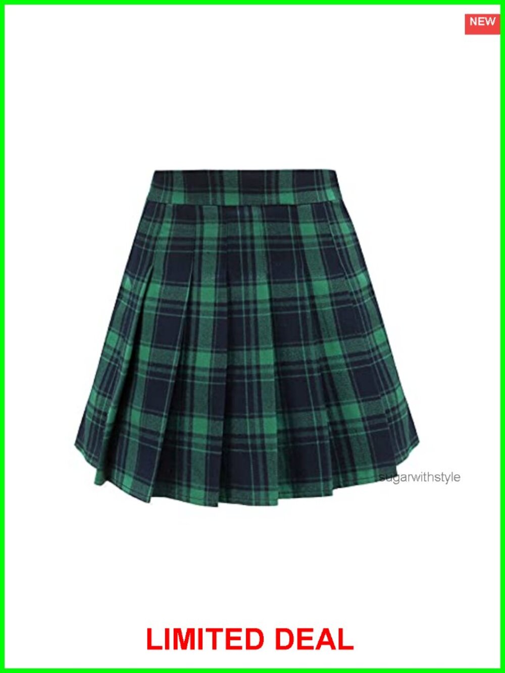 High Waist Pleated Mini Skater Tennis Skirt with Lining Shorts